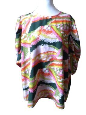 Michelle Mcdowell Tory Top Wild Wonder Puff Sleeve Size XXL Artsy Boho Feminine